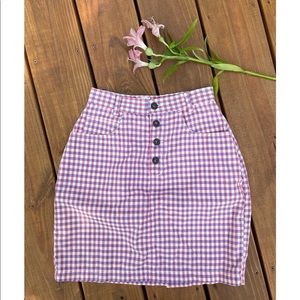 Retro 1990’s Plaid High Waist Skirt